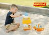 Набор №592: ведро-замок большое с наклейкой, ситечко-замок большое, лопатка №5, грабельки №5