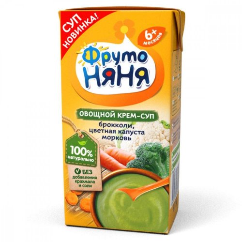 Фрутоняня 200гр Крем-суп брокколи/цветная капуста/морковь