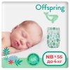 Offspring Подгузники, NB 2-4 кг. 56 шт./ расцветка листочки
