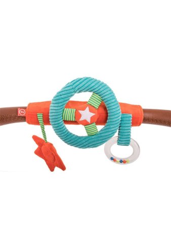 Happy Baby Развивающая игрушка Ты рулишь, на липучке, с зеркальцем / цвет оранжевый