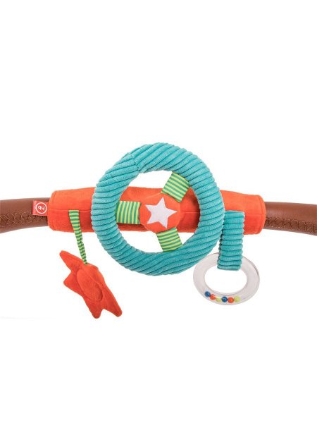 Happy Baby Развивающая игрушка Ты рулишь, на липучке, с зеркальцем / цвет оранжевый