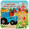 Буратино Деревянная игрушка-пазл «Синий Трактор»