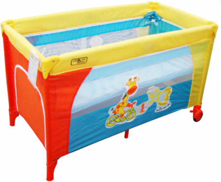 Детский прямоугольный манеж Urban Baby Multi: Zoo / 2 уровня / желтый