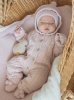 Комплект 3 пр.: комбинезон с кап.+ шапка+ пинетки (от 0-3 мес, цв.пудра)