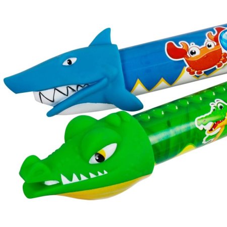 1toy Аквамания, водяная помпа в виде  акулы/крокодила, со стикером, 46 см