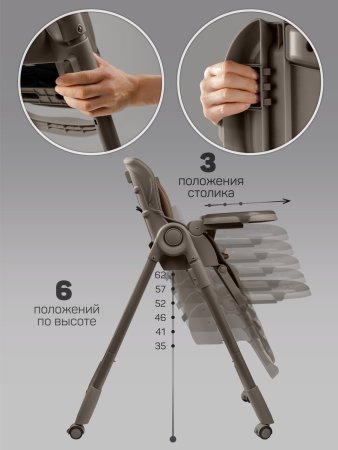 Стульчик для кормления Amarobaby, Gourmet (коричневый)