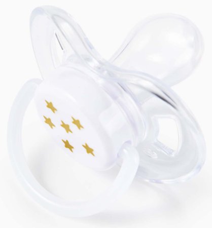 Happy Baby Набор силиконовых пустышек, 6-12 месяцев white&stars