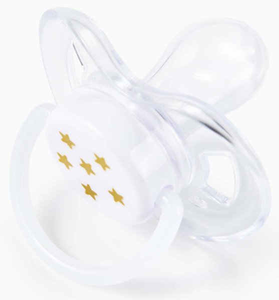 Happy Baby Набор силиконовых пустышек, 6-12 месяцев white&stars