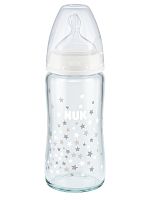 Nuk FС+ Бутылочка с индикатором температуры "Звезды", 300 мл, с соской из силикона, размер 1, цвет / белый