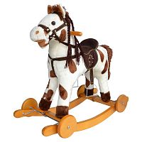 Pituso Качалка-лошадка с колесами Fandango / цвет Белый коричневыми пятнами