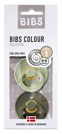 Bibs Набор пустышек Colour, 0+, силикон: Sage / Hunter Green