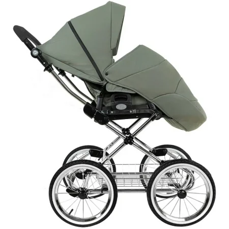 ROAN Коляска 2 в1 Bass Next короб+прогул.(2 места) (Sage Green/Black/руч.Black)