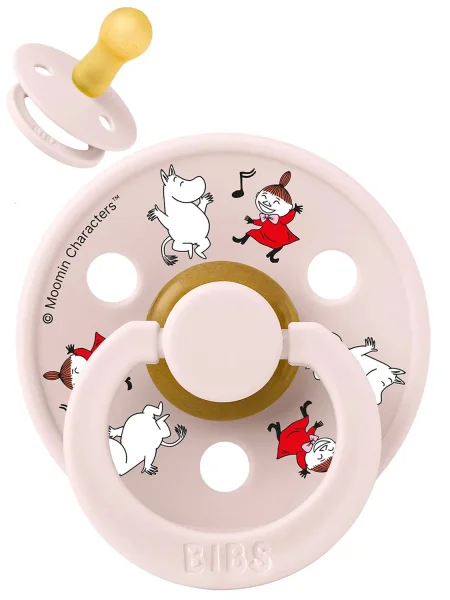 Пустышка латексная BIBS x Moomin Colour - Dancing - Petal, 6+ месяцев.