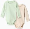 461К-кт:боди MINAKU: Basic Line BABY, цв.шалфей/беж (р. 80-86)