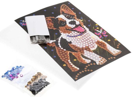 Мульти Арт Картина из пайеток "Собака с бабочкой"