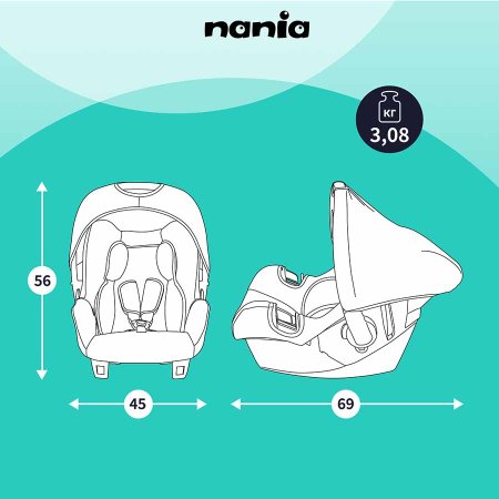 Nania Автокресло Beone Access (0-13 кг) / цвет Grey (черный-серый)