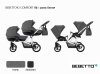 Bebetto 42 Детская коляска для двойни 2 в 1 Сomfort / цвет 04 серый / рама белая