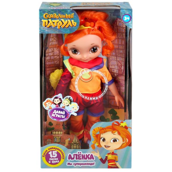 игрушка Карапуз Кукла озвученная Сказочный патруль Аленка 32 см мэджик, 15 песен и фраз