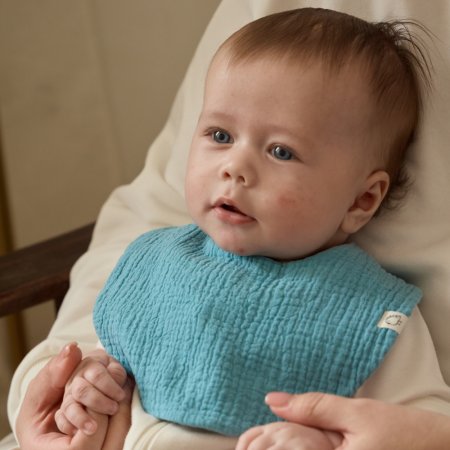 Слюнявчики муслиновые BUBA KIDS, 3 шт., Синяя пастель/Нежно-голубой/Сливочный