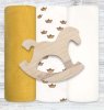 Mjolk Сет из 3 пелёнок Ecru, Бумажные кораблики, Mustard