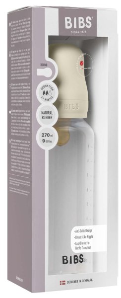 Bibs Бутылочка для кормления с латексной соской Ivory, 270 мл