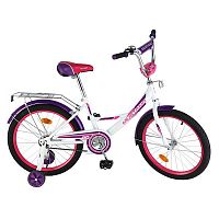 Велосипед детский 20" Mustang A-ТИП / страховочные колеса / звонок / белый + фиолетовый