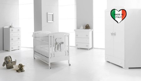 Erbesi Комплект в кроватку Bubu, 3 предмета / цвет белый-серый