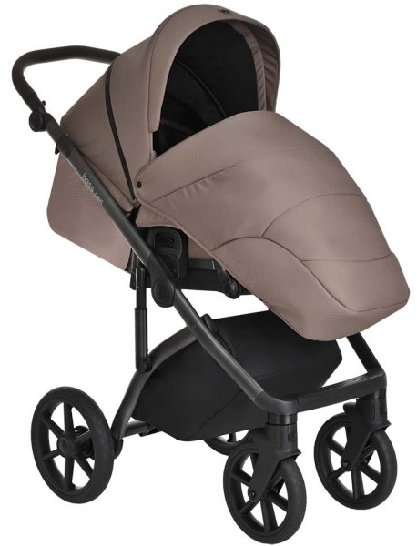 Roan Коляска 2 в 1 Bass Next / цвет Raisin Mood (коричнево-розовый, рама черная, ручка коричневая)