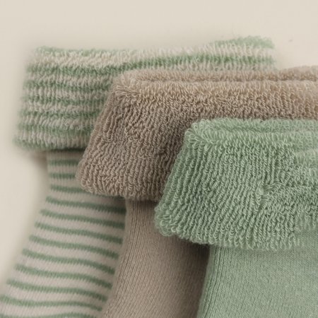 (м)Носки махровые 3 пары SL HOME,молочн/оливк (р.6-8)