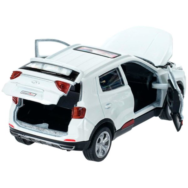 Машина металл chery tiggo 4 pro 12 см, двери, кап, баг, инер, белый, кор. Технопарк 415041