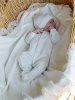 (м)01051-02002 К-кт:2 пр."Мелкие цветы"(комбез+чеп.) (р. 56-36 экрю)