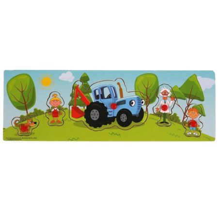 Буратино Игрушка деревянная Синий трактор любимые герои вкладыш