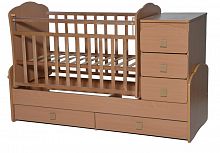 Детская кровать-трансформер "Ульяна-1" с маятником (клен) их 2-х частей