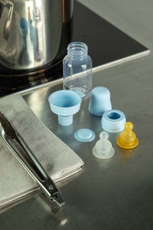 Bibs Бутылочка для кормления с силиконовой соской Baby Blue, 270 мл