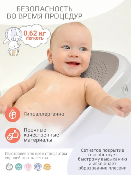Горка для ванночек Kidwick складная, цвет бирюзовый для купания младенца