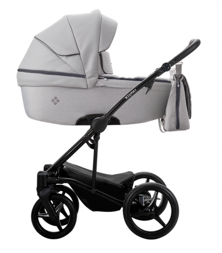 Bebetto Детская коляска 2 в 1 Torino / цвет 05 серый, ткань/экокожа / рама черная